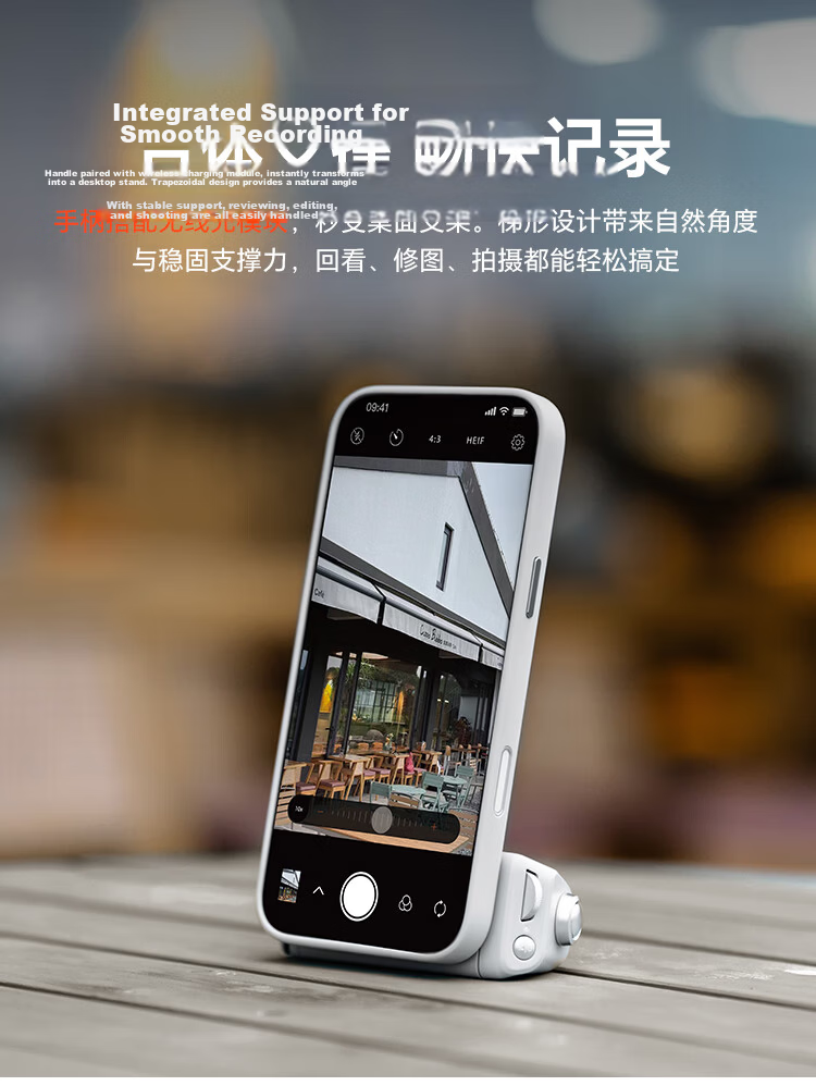 PGYTECH MagCam2 Magnetic Handheld Stabilizer for Mobile Photography with Zoom Wireless Remote Control Multifunctional Vlog Selfie Travel Gadget Mist Gray 12