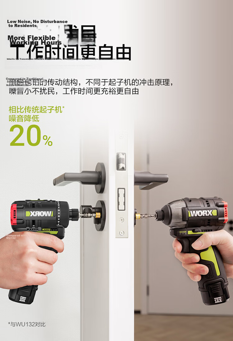Worx 12V Brushless Cordless Screwdriver WU129.9 (Bare Tool) Electric Drill Lithium Battery Handheld Drill Electric Screwdriver 6