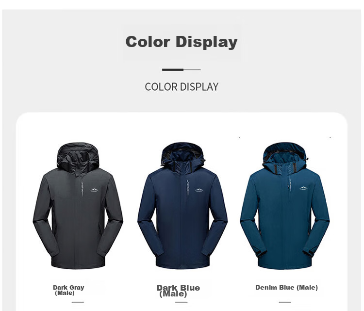 TUCANO Windproof And Waterproof Detachable Hooded Jacket for Men, Outdoor Hiking Sports Coat, Black, Size M 12