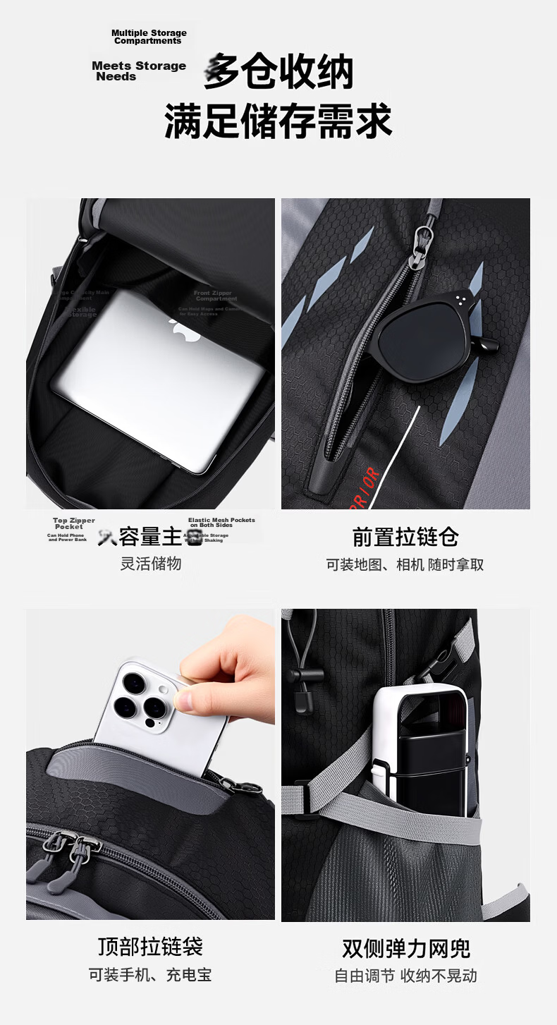 Warrior Outdoor Mountaineering Backpack Men Large Capacity Lightweight Travel Bag Water-Resistant Hiking Climbing Professional Multifunctional Sports Bag 8