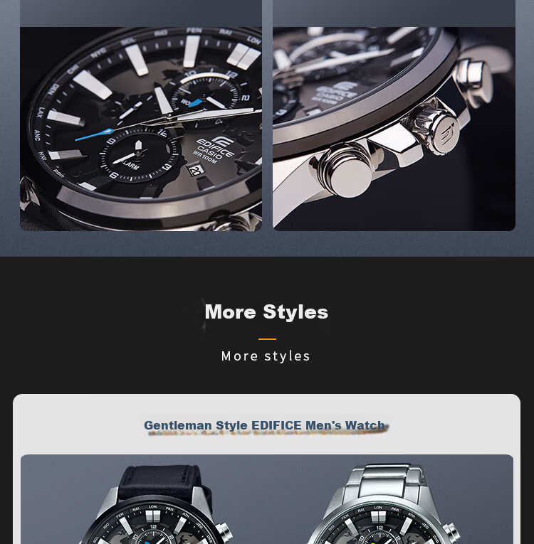 CASIO Men's Watch, EDIFICE Earth Heart Quartz Exam Japanese And Korean Style, Gift for Boyfriend, EFR-303DB 8