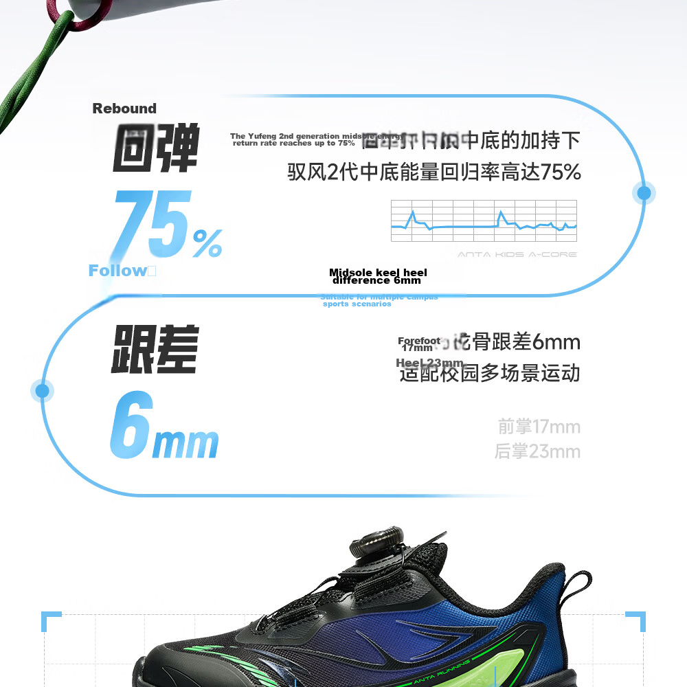 Anta Kids Wind-Resistant Running Shoes 2026 Summer Breathable Mesh Boys Sports Running Shoes A12629967 10