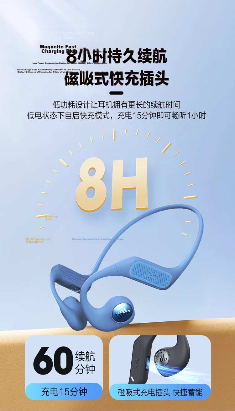 JBL Nearbuds2 Bluetooth Headphones, Open-Ear Wireless Earphones, Non-In And Non-Over-Ear Style, Not Bone Conduction, for Sports And Running, Birthday Gift, Blue Color 13
