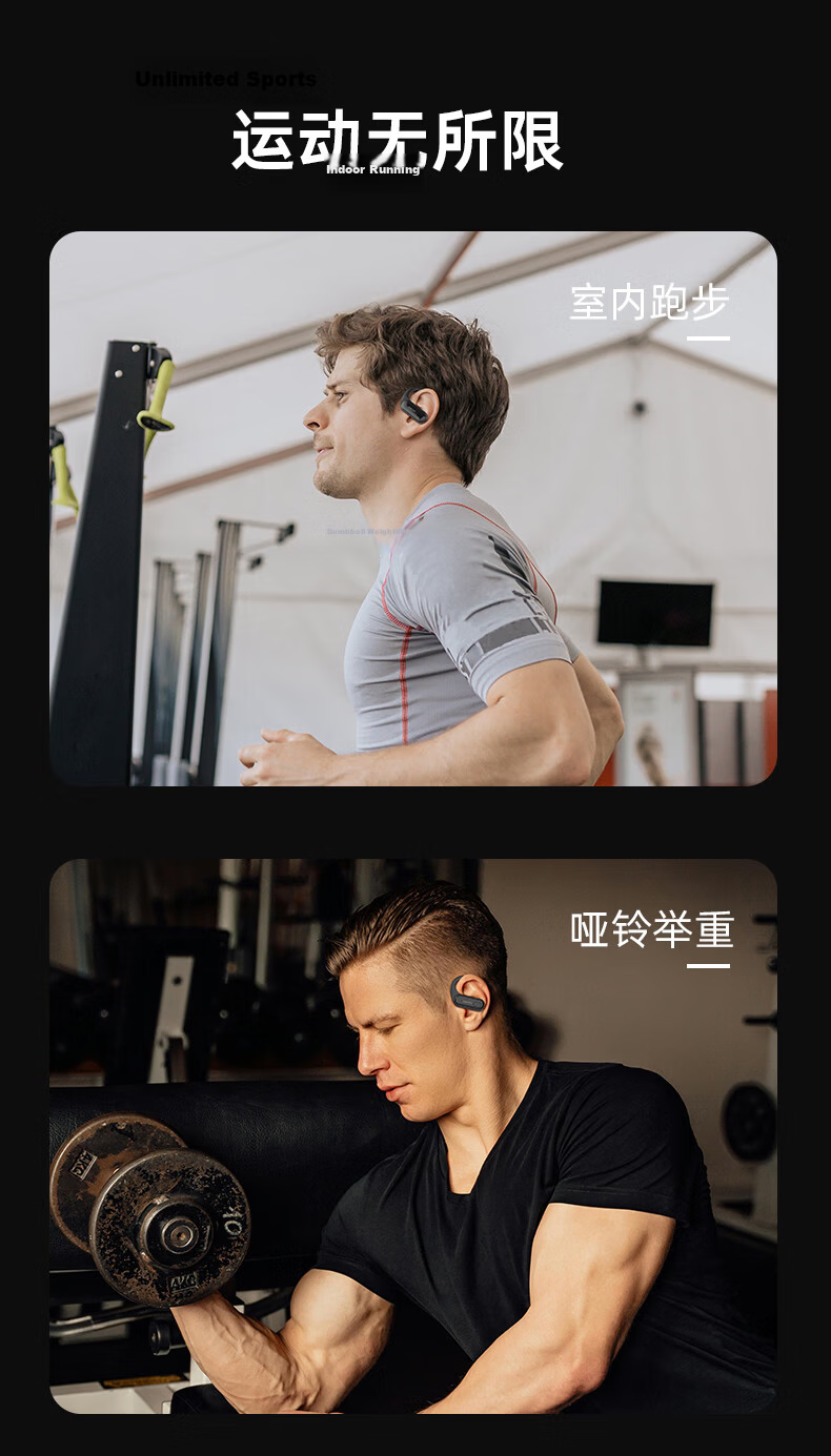 Dakang Athlete TWS True Wireless Sports Bluetooth Earphones Waterproof Ear-Hook In-Ear Headphones Dual Ear 5.3 Music Compatible with Apple Huawei Android Xiaomi Black 22