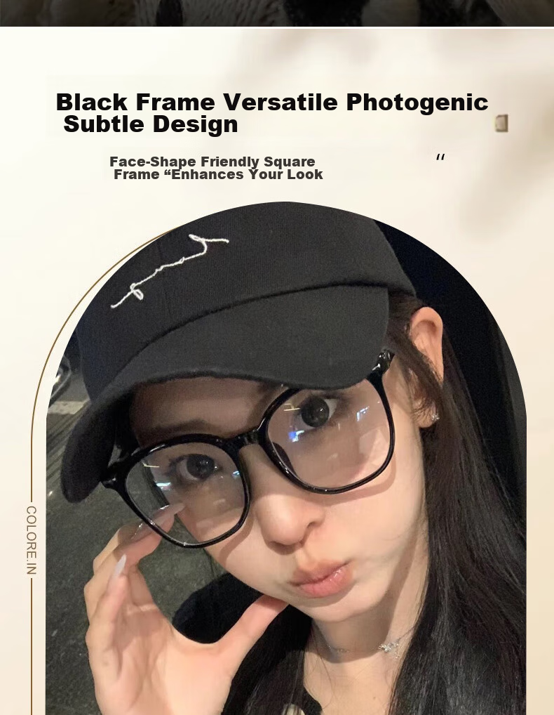 Cuntiandaofu Blue Light Blocking Glasses, Myopia Glasses, Anti-Radiation Glasses, Large Frame Slimming High-Definition Glasses for Men And Women, Glossy Black Frame, -1.00 Diopter 1