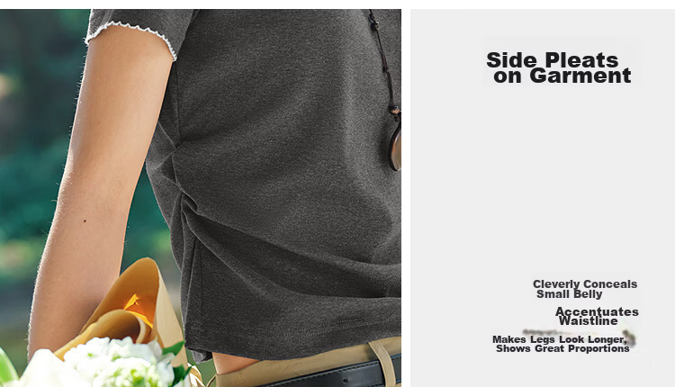 Semir Mall Same Style | Women's Summer Slim Fit Short Sleeve T-Shirt with Pleated Color Block Pullover 2026 Top 101326100048 17