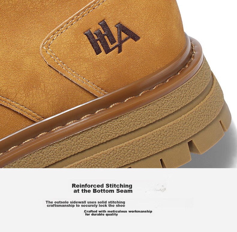 HLA New Year Gift Couples Yellow Boots Women Comfortable Autumn Winter Thick Sole Martin Boots T249 Earth Yellow Size 37 15