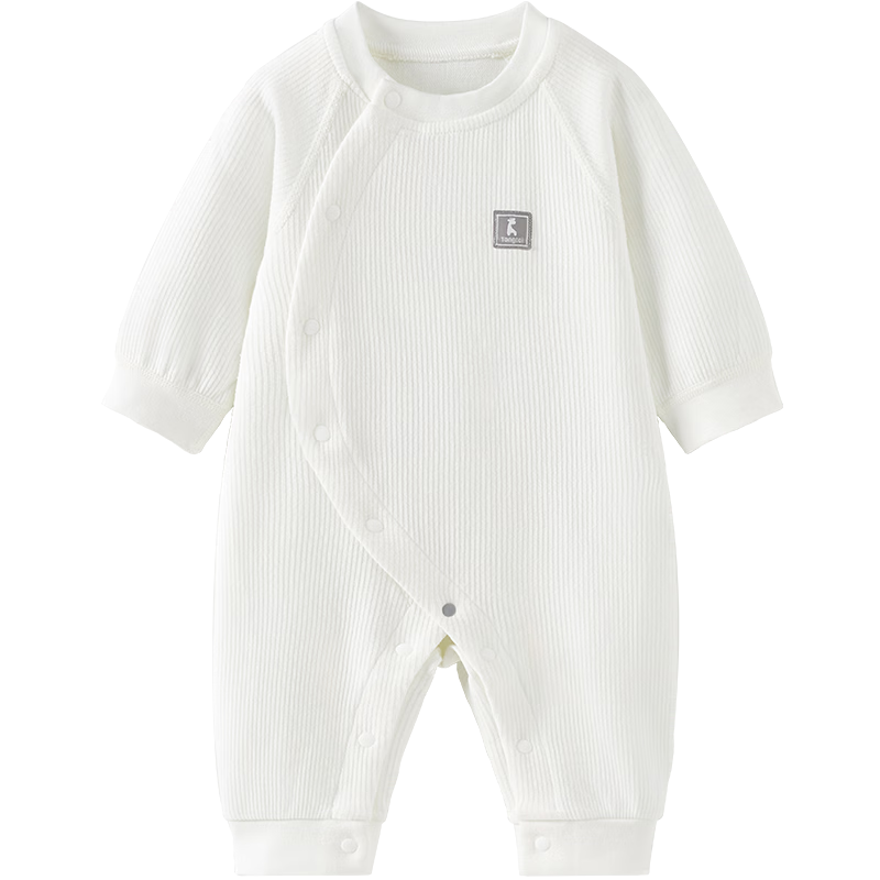 TONGTAI Four Seasons 1-18 Months Baby Clothes Side-Opening Bodysuit TS21J222, White, 80cm