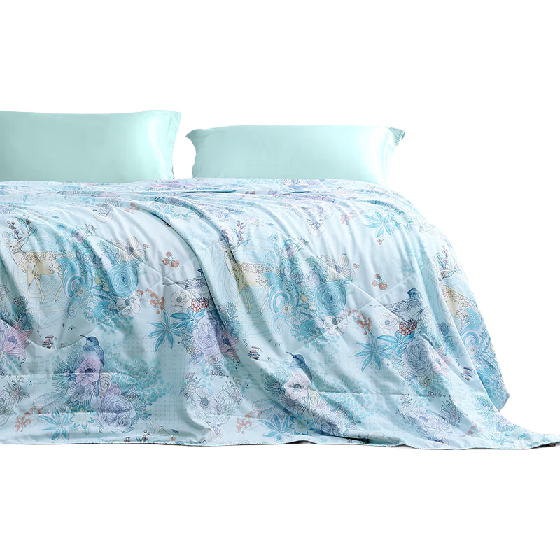 Fuanna 100% Silk Quilt Summer Cooling Blanket Air Conditioning Thin Quilt 2.4 Jin Single Dormitory 152x210cm