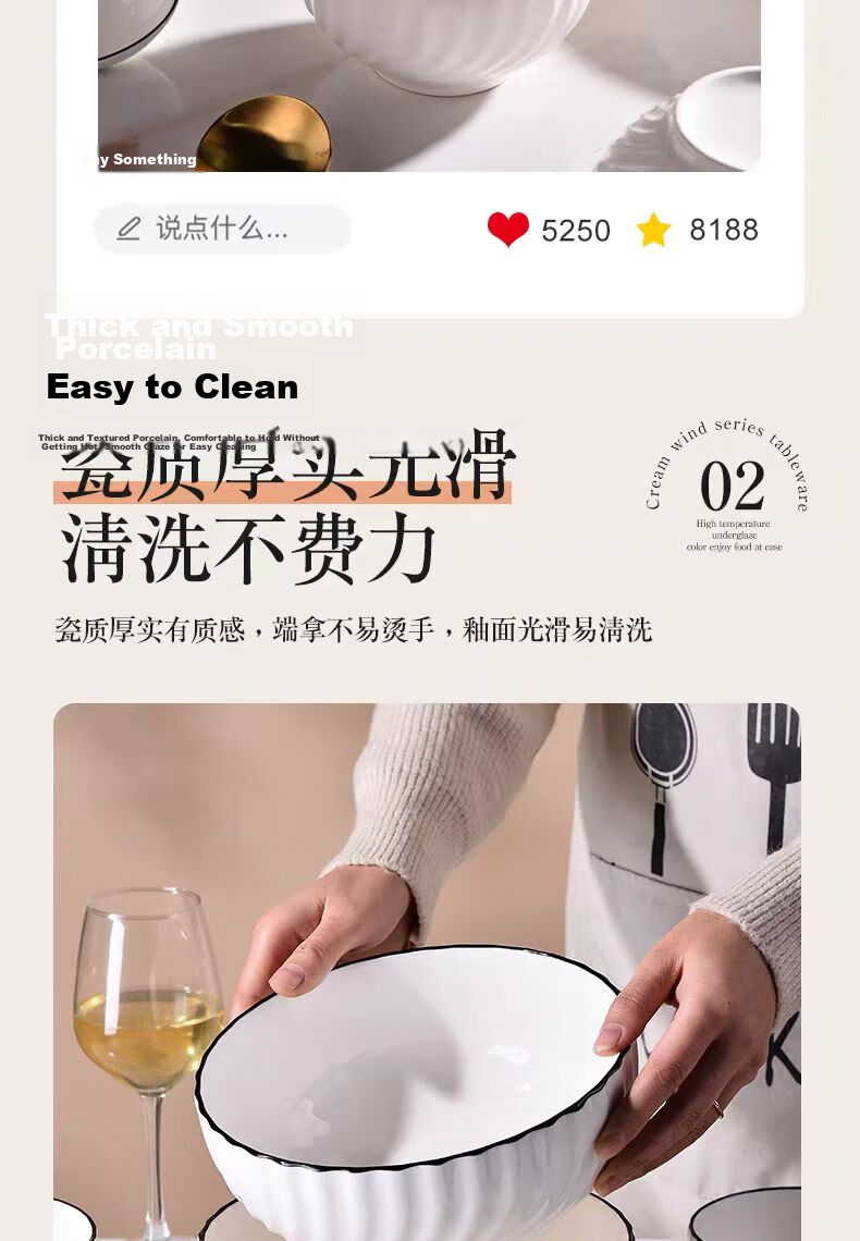 Chuanqi Ceramic Rice Bowls 4.5 Inch 6-Pack Household Small Bowls Noodle Soup Egg Steaming Bowls White Glaze Dinnerware 6