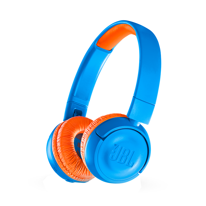 JBL JR300BT Kids Over-Ear Wireless Bluetooth Headphones Safe Volume Hearing Protection Online Learning Educational Music Blue