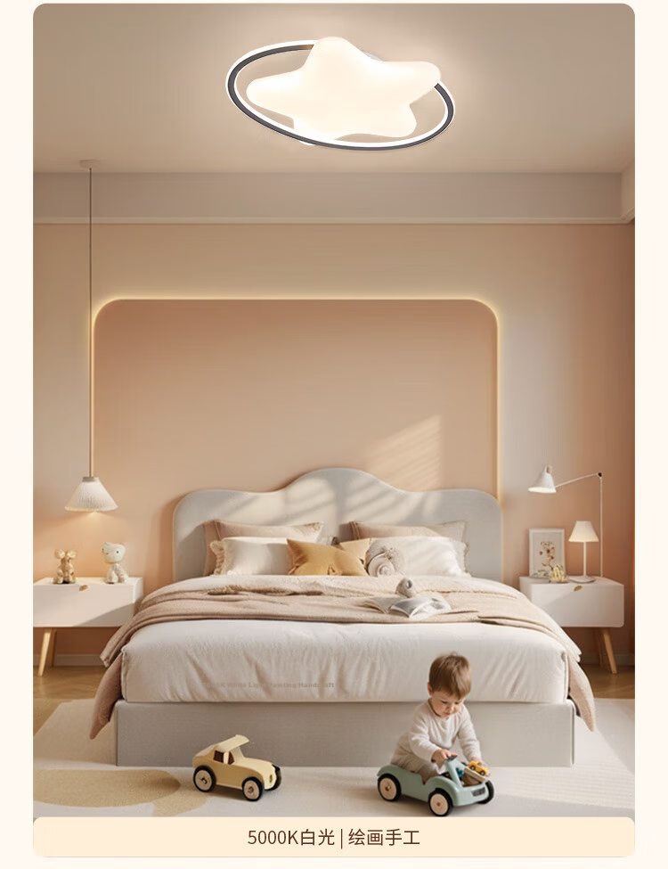 NVC LED Ceiling Light Full Spectrum Eye Protection Bedroom Kids Boys Girls Renewal Subsidy Star Three Colors 54W 13