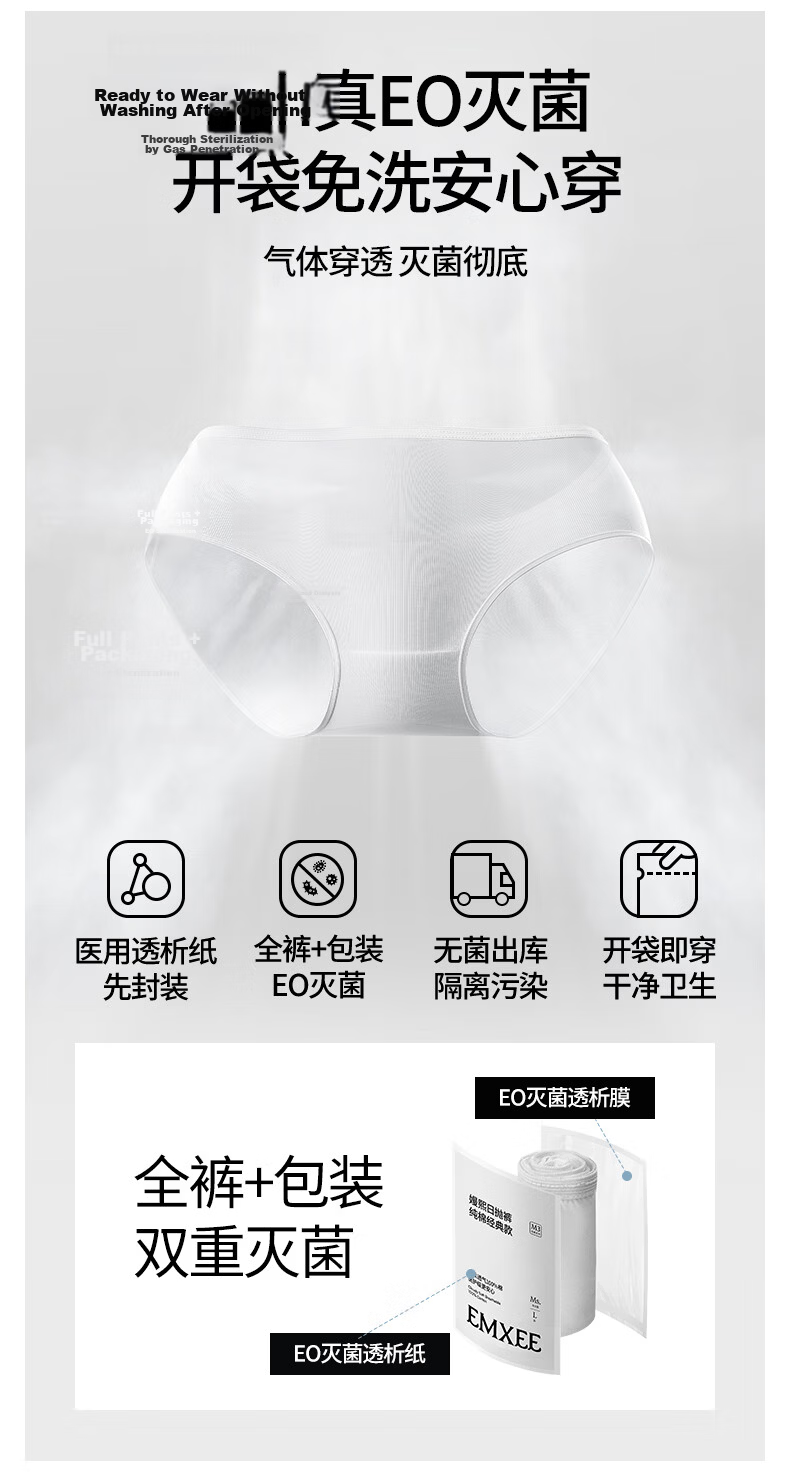 EMXEE Low-Sensitivity Disposable Underwear, Non-Cotton Antibacterial Maternity Panties, No-Wash Daily Disposable Women's Briefs, 21-Pack, Size L 4