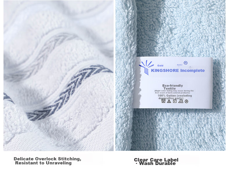 KING SHORE Towels, Two-Pack, Pure Cotton Sports Face Towels, Children's Face Wipes, Cleansing Towels, Blue + Gray, 48g/piece 13