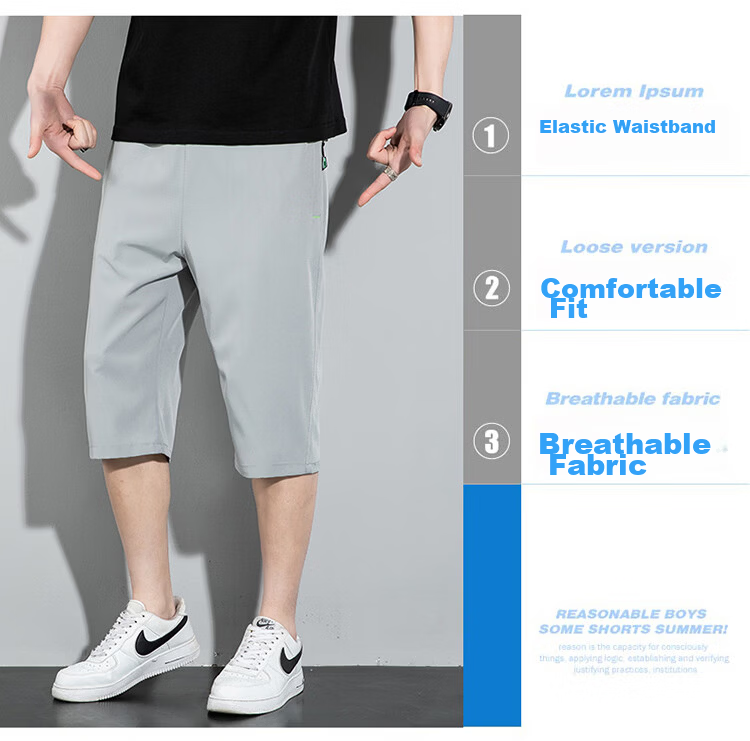 GLM Semir Group Men's Summer Fashion Simple Comfortable Breathable Versatile Seven-Point Sports Shorts Beach Pants 2
