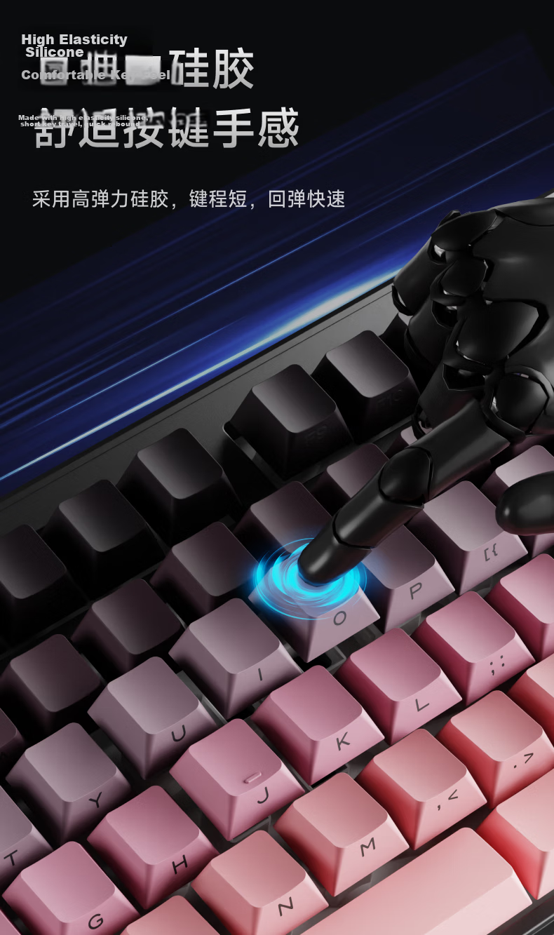 EWEADN V108 Ultra Wireless Keyboard and Mouse Combo Bluetooth Wired Tri-mode Silent Gaming Mechanical Feel RGB Side-lit for Office Laptop PC 6