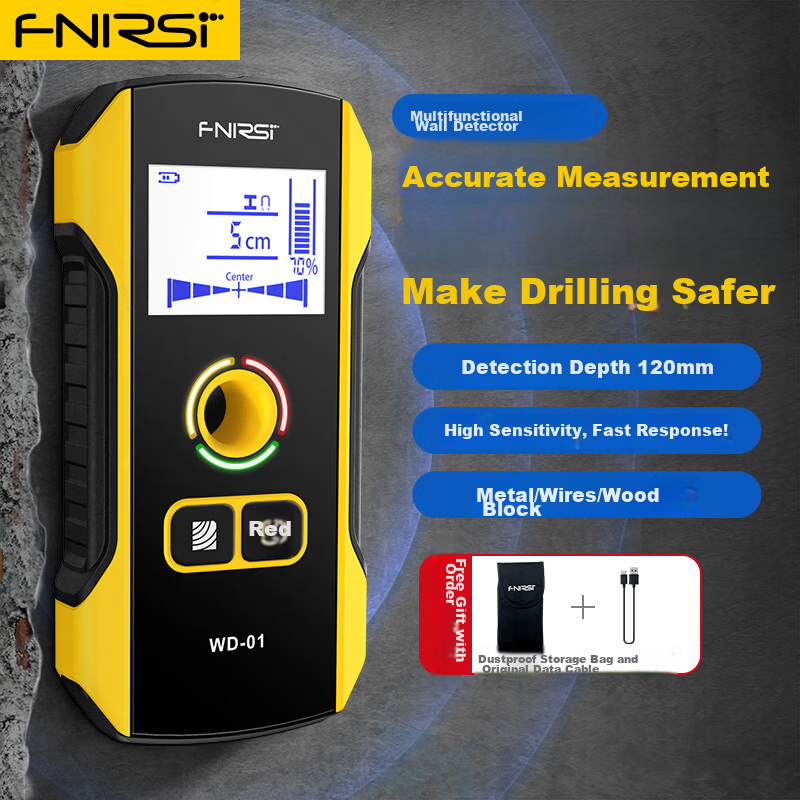 FNIRSI Multifunctional Wall Detector Wire Metal Rebar Scanner High-Precision Load-Bearing Wall Hidden Wire Scanner WD-02