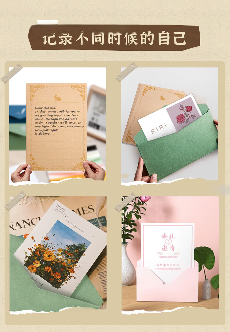 Kingdee Envelope And Letter Paper Set, Instagram-Style High-Quality Aesthetic Ceremonial Handwritten Romantic Love Letter, Creative Gift for Girlfriend, 4 Envelopes And 8 Sheets of Letter Paper, Blue, BCBQ149 9