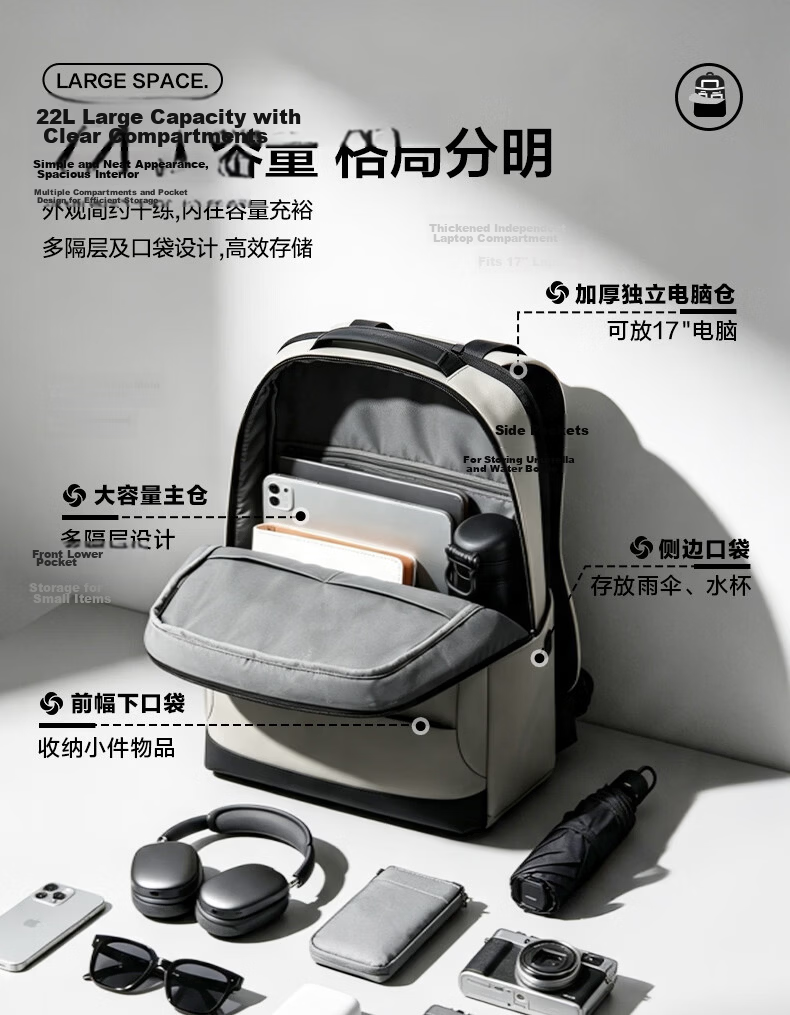 Xinxiuli Backpack, 17-Inch Laptop Bag, Unisex Backpack, Business Travel Large Capacity Upgraded Version TX6 Gift 6