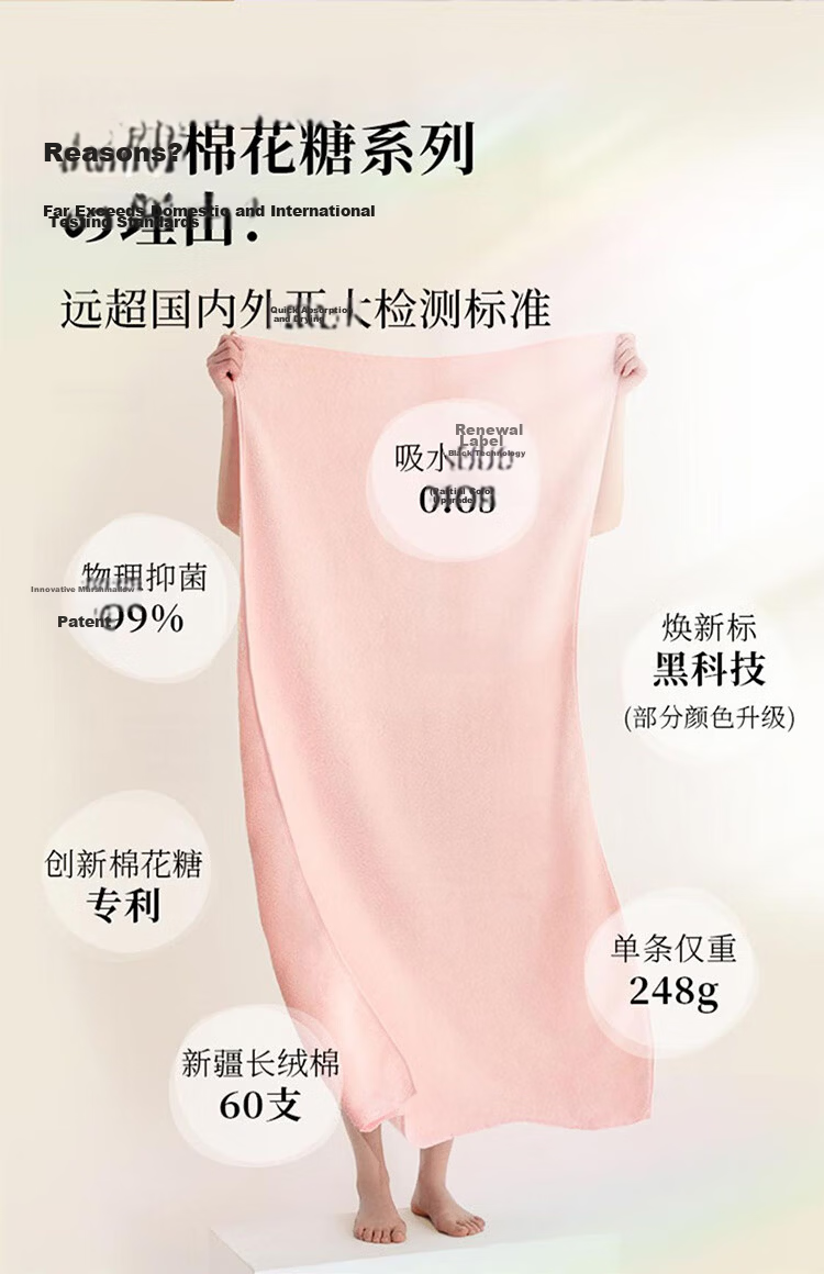 UCHINO New Cotton Candy Bath Towel Pro Gift Box, Class A Pure Cotton Bath Towel, Absorbent High-End Gift Large Bath Towel V 2