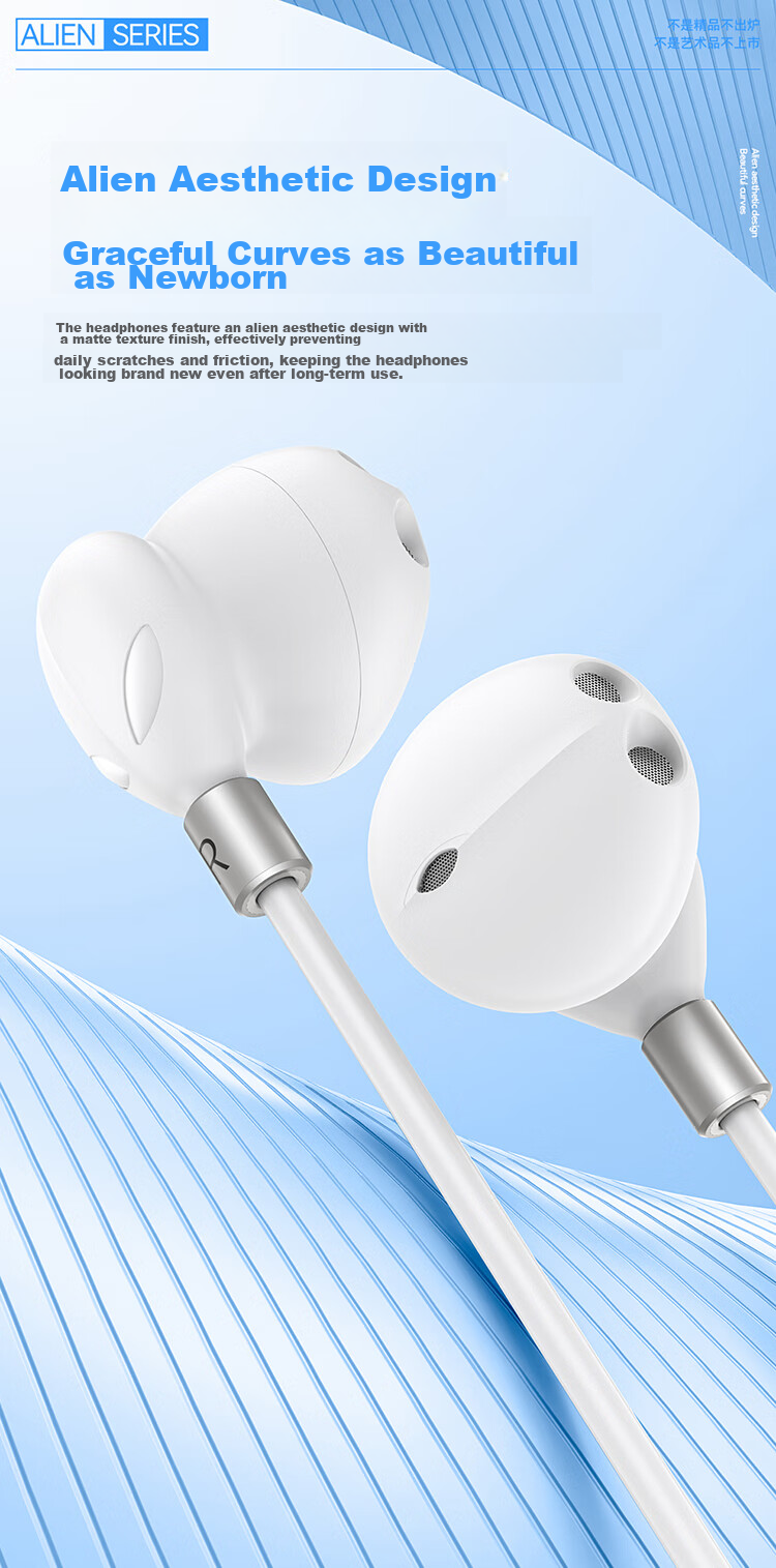 DOOSEYUON [2025 Alien Edition] Apple Wired Earphones Type-C Compatible with IPhone 17 Plus, 16, 15 Pro Max, IPad Pro, Huawei Nova 13 4