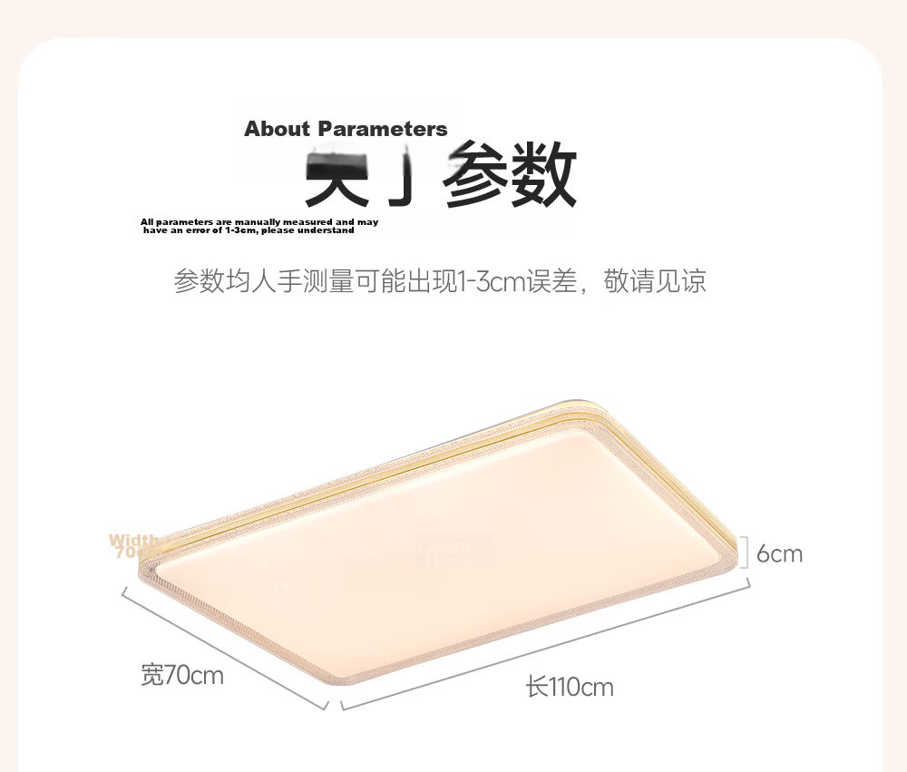 GUJIA LED Ceiling Light Luxury Crystal Imitation Eye Protection PR Light Living Room Bedroom Lamp 50CM - Three Colors [Installation Included] 35