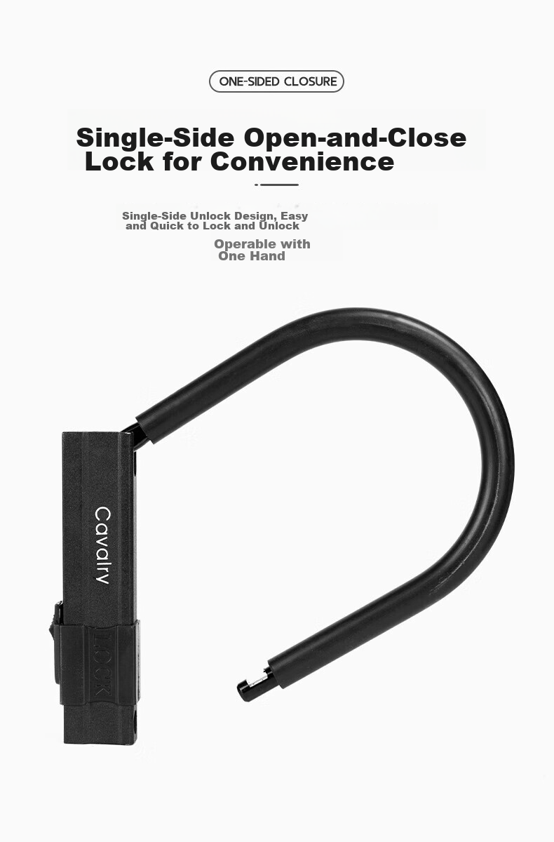 CAVALRY Bicycle Motorcycle U-Lock Hydraulic Shear Resistant Anti-Theft Lock Electric Mountain Bike Riding Gear Accessories Black 9
