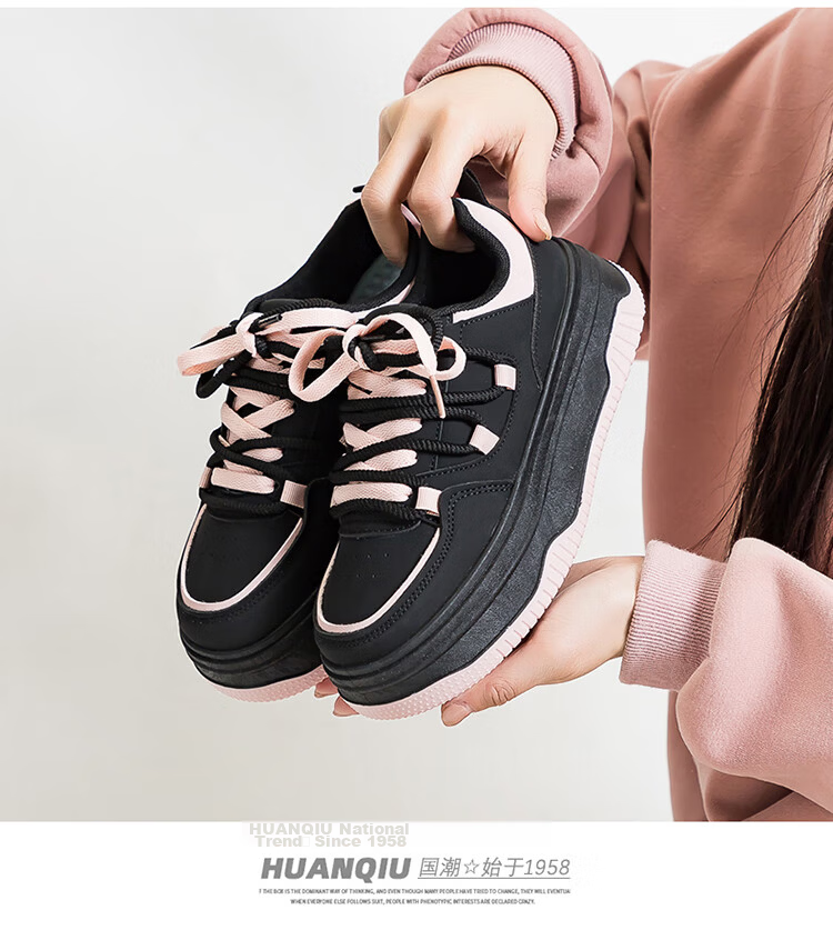 Global 2026 Original Trendy Versatile White Sneakers Fashion New Spring Design Black Pink Casual Thick Sole Women's Shoes 10