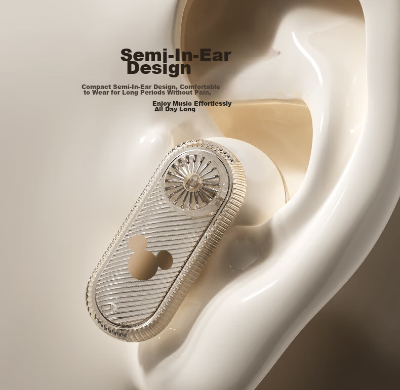 Disney AI Real-Time Translation Sleep Earphones Semi-In-Ear Side-Sleep Friendly ANC Noise-Cancelling Sound-Isolating Sleep Aid Gift for Women Compatible with Apple DW-Q28 Mickey 14