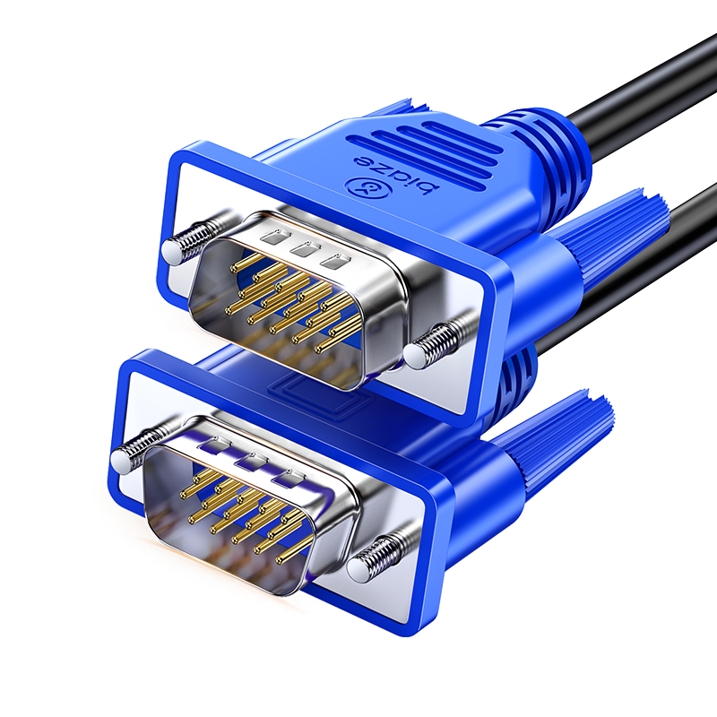 BIAZE VGA Cable with Free Shipping - 1.5m Dual Ferrite Core Blue Head 3+6 Core High-Definition Video Cable for Computer TV Projector Monitor Connection