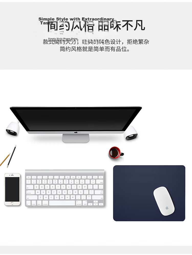 JPLAYER Small Mouse Pad Office Desk Mat Laptop Keyboard Mat Gaming Home Mat Skin-friendly PU Leather Waterproof Stain-resistant 300*240MM Dark Gray 2