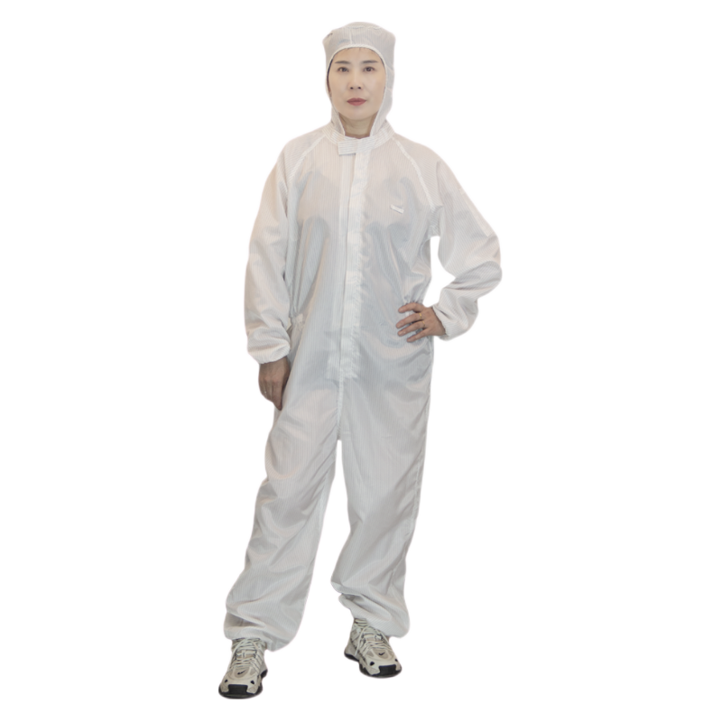 Zhierkang Antistatic Coverall Dust-Proof Suit Hooded Clean Room Garment for Men And Women, Clean Room Workshop Paint Spray Workwear Customizable White M