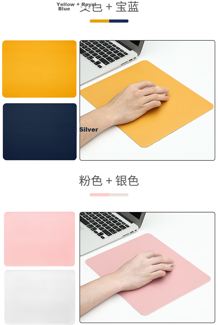 JPLAYER Small Mouse Pad Office Desk Mat Laptop Keyboard Mat Gaming Home Mat Skin-friendly PU Leather Waterproof Stain-resistant 300*240MM Dark Gray 14