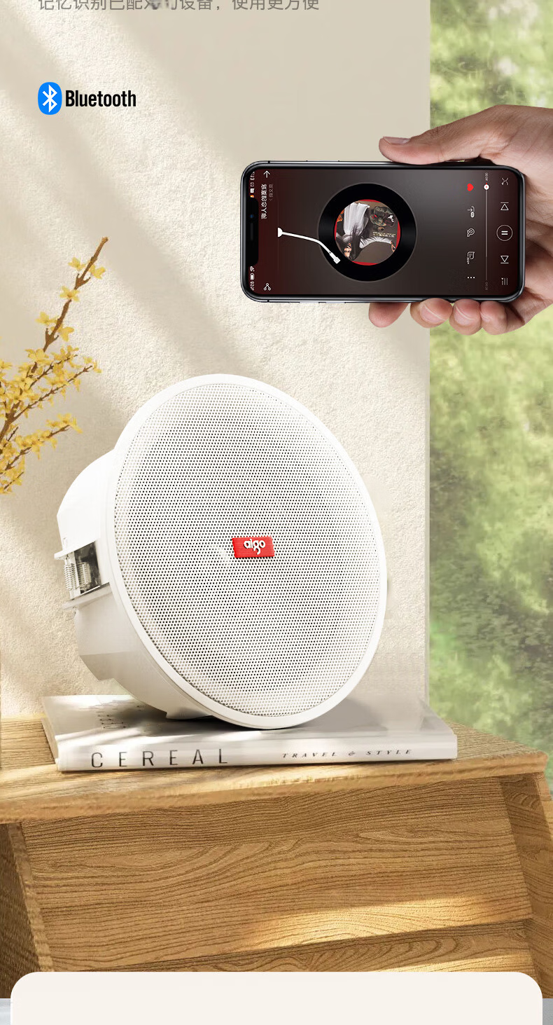 Patriot Ceiling Speaker Bluetooth Background Music Public Address Commercial Home Restaurant Conference Room Professional Embedded Ceiling Speaker X185 8