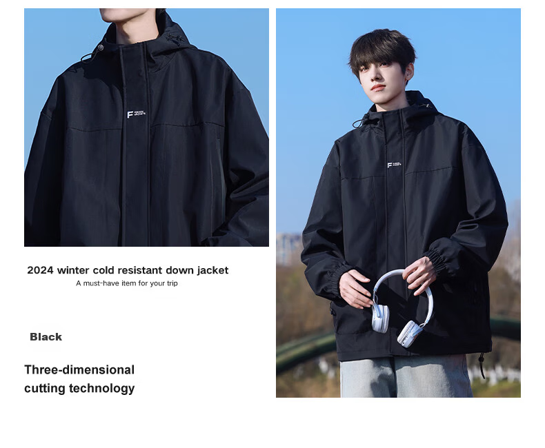 MMOPTOP Black Knight Jacket for Men, Spring And Autumn Style, Outdoor Windproof And Waterproof Mountaineering Jacket, Army Green XL 16