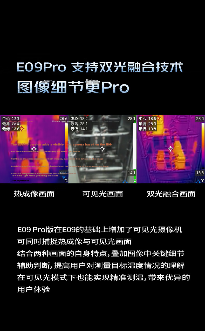 HIKMICRO Thermal Imager Infrared Thermal Camera Floor Heating Temperature Meter HD Night Vision Leak Detector E09Pro 10