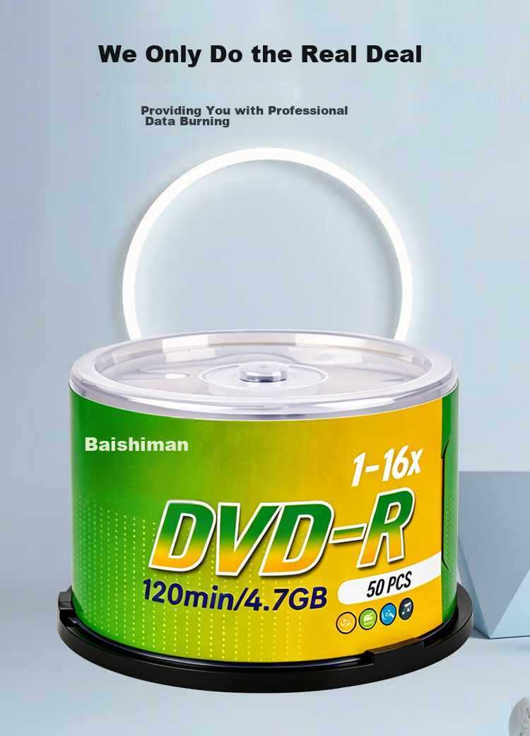 Baishiman DVD Discs/DVD+R Blank Discs for Home, Business, And Office Use, 10 Pieces in A Barrel, Stable Recording 10