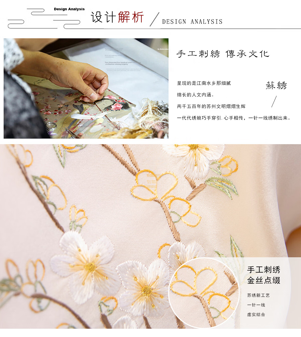 Zhijinlou Suzhou Embroidery Silk Scarf, Women's Handmade Embroidered Shawl, Chinese Style Double-Layer Mulberry Silk Flower Pattern Wrap, Birthday Gift 4