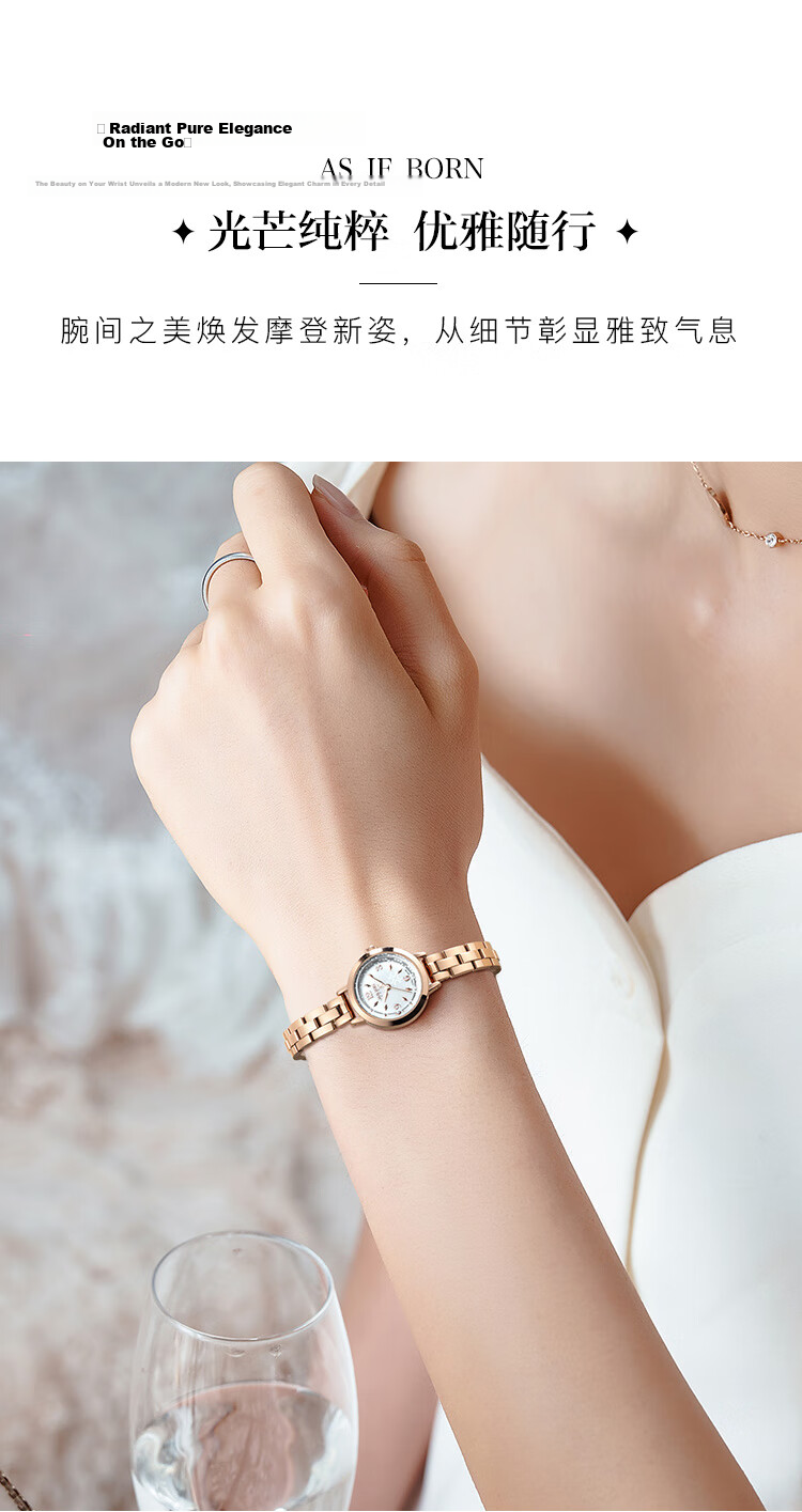 Julius Watch for Women, Korean Version, Fashionable Shiny Rhinestone Slim Bracelet, Quartz Student Ladies' Watch with Blue Dial JA-878D 13