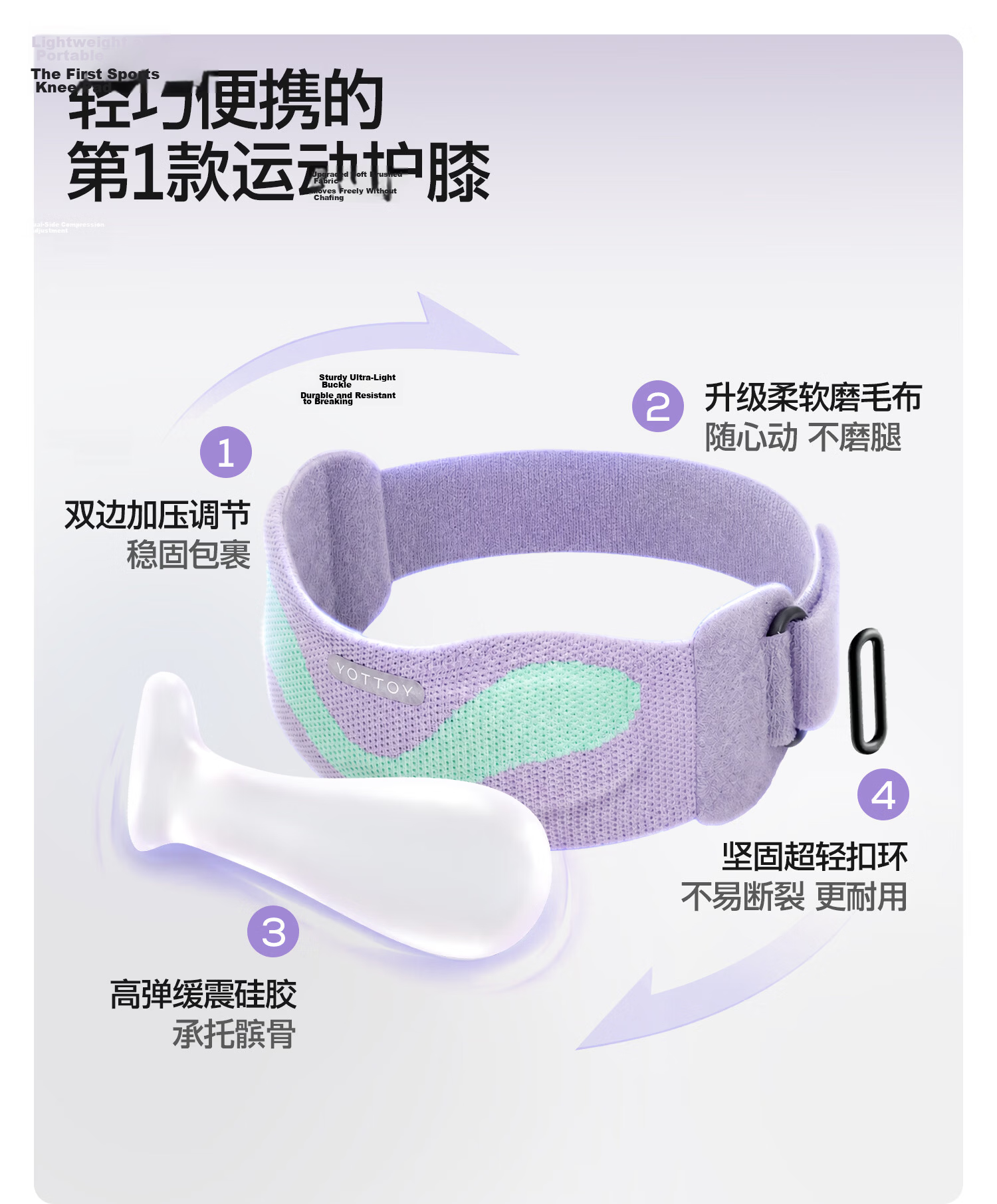 Yottoy Patellar Strap [Two-Pack], Sports Knee Brace for Men And Women, Running Jump Rope Hiking Meniscus Protection Band 6