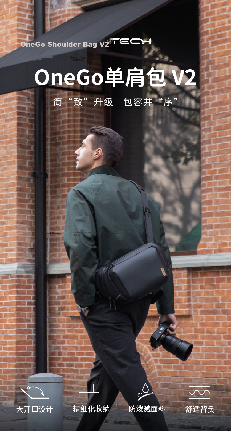 PGYTECH Camera Bag OneGoV2 Shoulder Bag Dandelion Photography Bag Mirrorless Camera Backpack Lens Inner Bag Crossbody DSLR Camera Bag Waterproof Travel Portable Bag Obsidian Black 10L 1