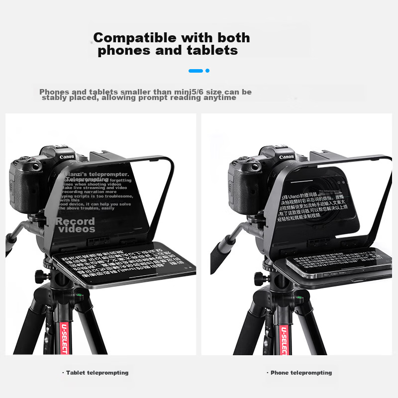 Ulanzi RT02 Universal Teleprompter for Large Smartphone Screens, DSLR Cameras, Portable Short Video Outdoor Shooting, Live Streaming Hosts, Douyin Lip-Sync Device Board, Script Reader 2