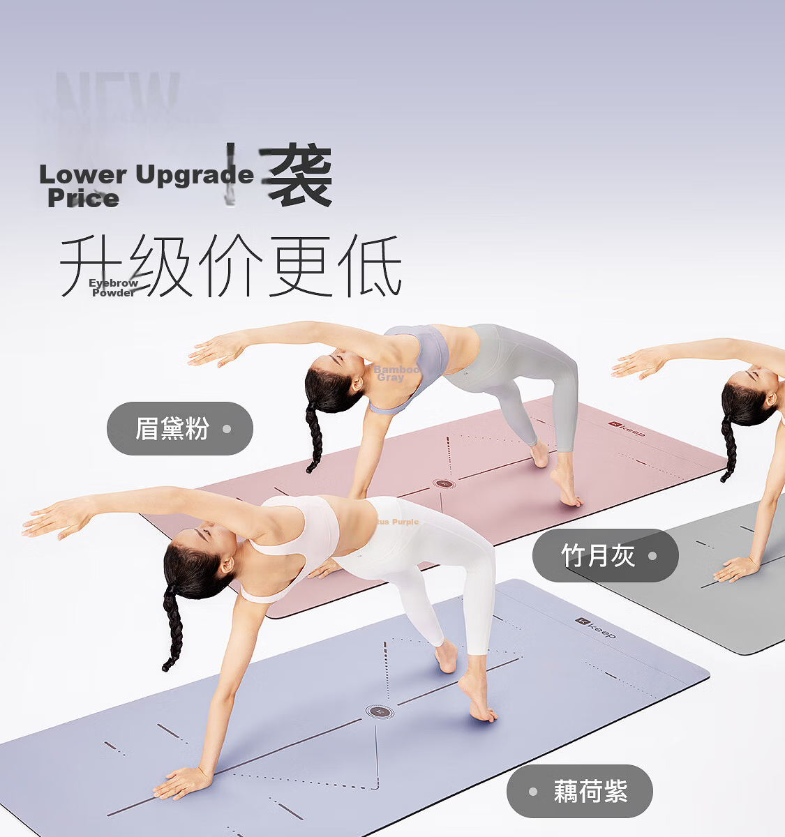 Keep Natural Rubber Professional Non-Slip Yoga Mat for Men and Women Home Fitness with Positioning Lines Classic Black 2