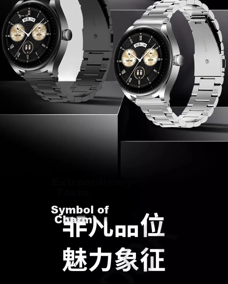 XUANDAI Compatible with WATCH Buds2 Titanium Metal Strap, Pure Titanium Alloy, Buds Two-In Earphones Watch GT5 Business GT3Pro Men's Watch 4 Wristband GT6 Universal - 22mm 2