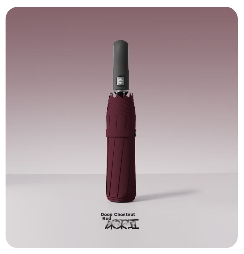 Tiantangshan Fully Automatic Umbrella, Three-Fold, 10-Rib Reinforced, One-Button Open/Close, Easy to Dry, Simple Business Automatic Umbrella, Newman Gree 13