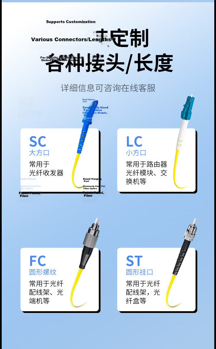 HAILE Single-Mode Fiber Optic Patch Cable (FC-FC, 9/125), Telecom-Grade Single-Core Pigtail Network Cable, 5 Meters, HJ-1FC 11
