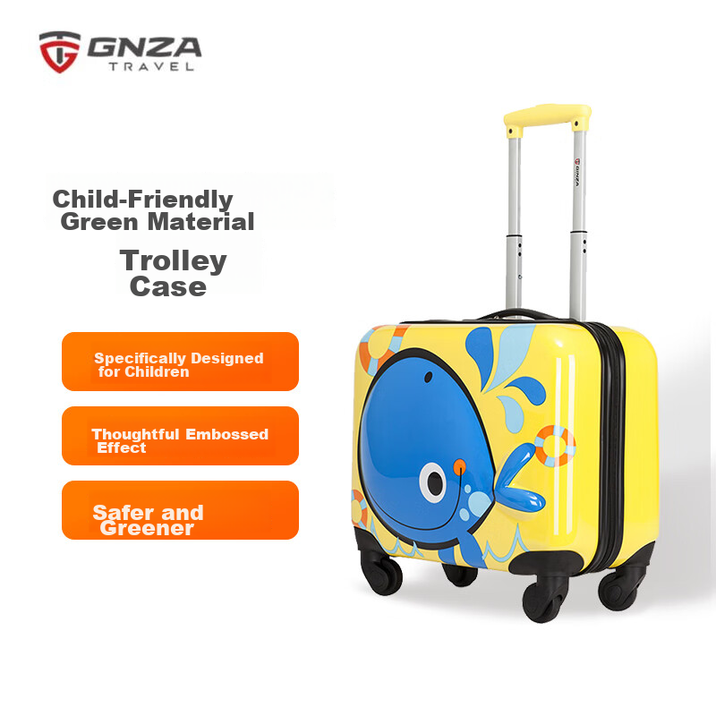 Ginza High-Value Children's Luggage Trolley Case Kids' Day Gift Toddler Student Travel Suitcase Sweet Pink 18 Inch
