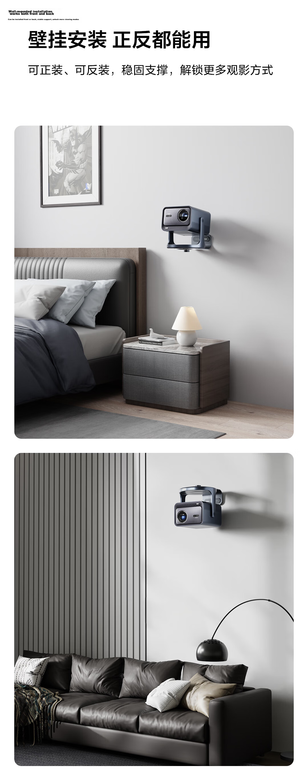 Vidda W8 Projector Wall Mount Bracket Compatible with Imperial 1/4 Nut Projectors Aluminum Alloy Design 10kg Stable Load Capacity for Hisense C3/C2 Series/M2 Pro 3
