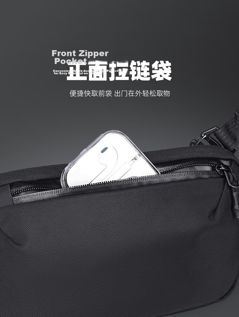 MARK RYDEN Men's Crossbody Bag Portable Small Commuter Travel Shoulder Bag Detachable Compact Storage MR262 Classic Black 7