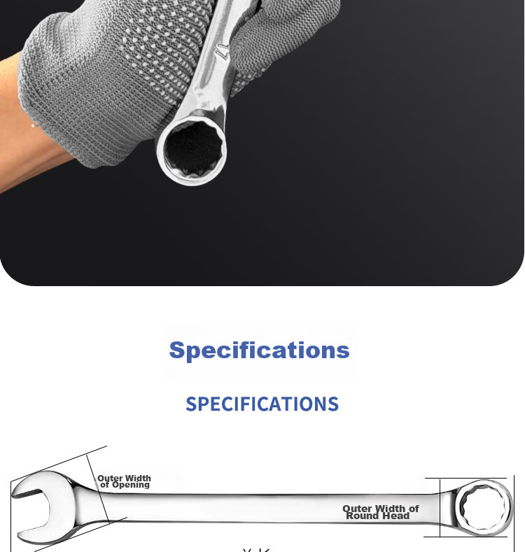 Deqi Dual-Use Open-End and Box Wrench 14mm Small Size Auto Repair Spanner 14